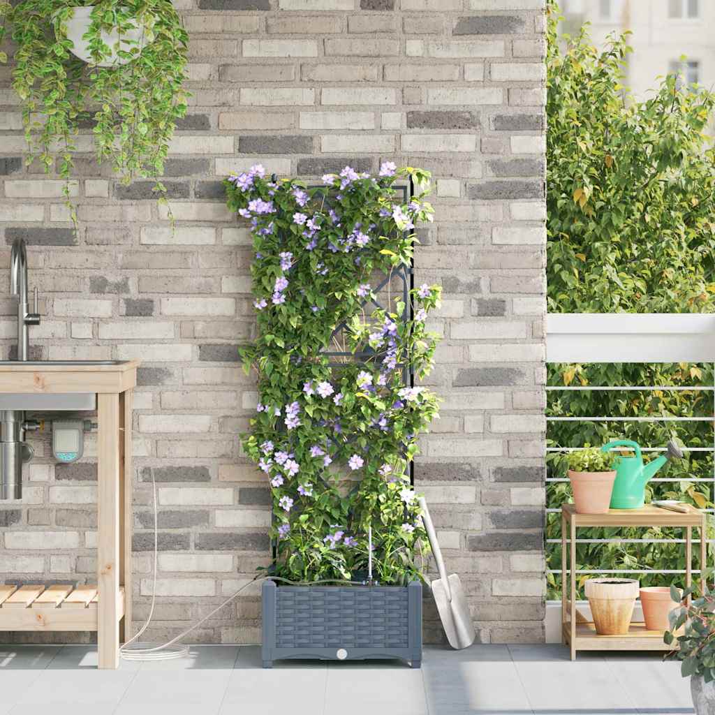 Ghivece pentru grădină Gri deschis 40 x 40 x 126 cm Oțel GartenMobel Dekor