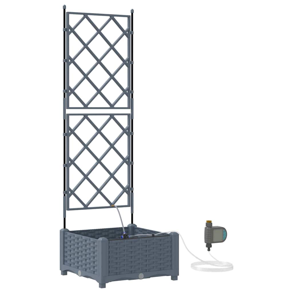 Ghivece pentru grădină Gri deschis 40 x 40 x 126 cm Oțel GartenMobel Dekor