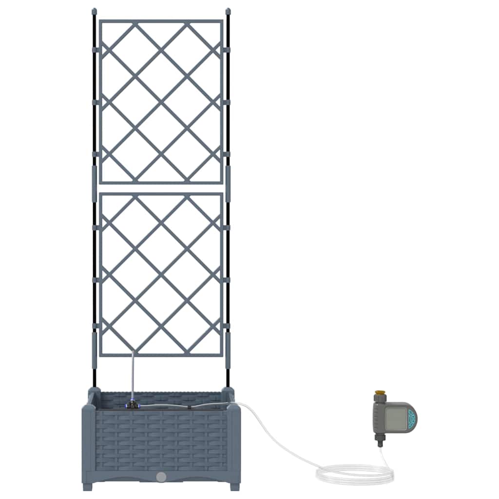 Ghivece pentru grădină Gri deschis 40 x 40 x 126 cm Oțel GartenMobel Dekor