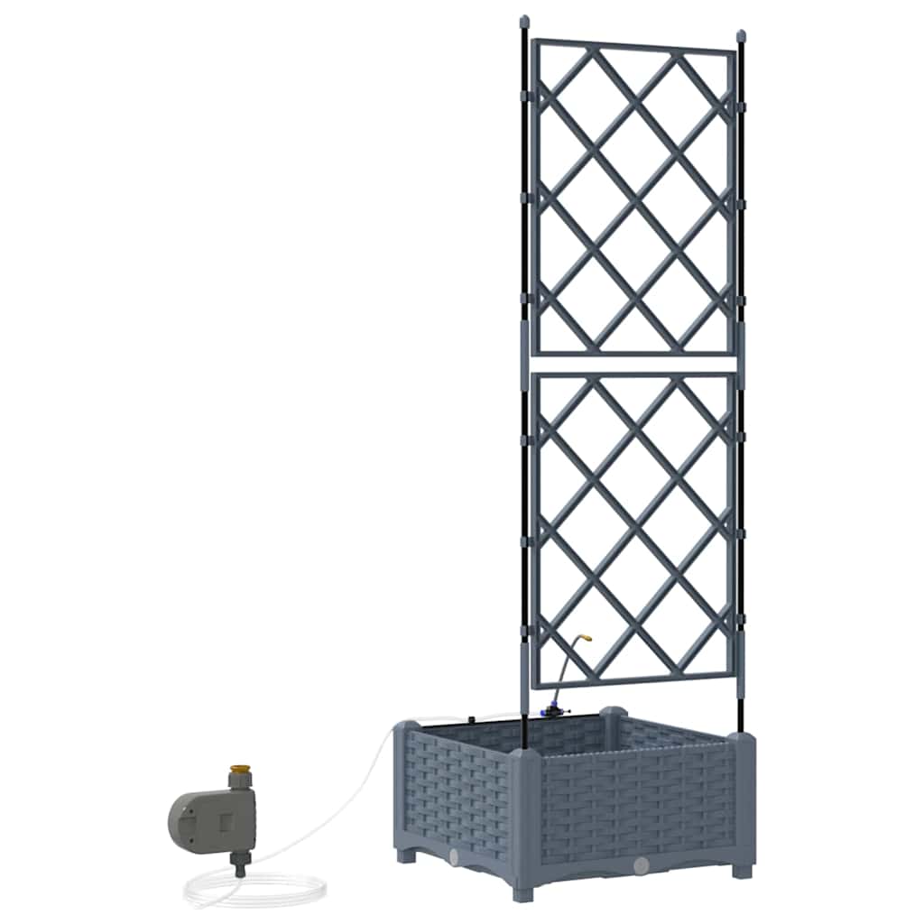 Ghivece pentru grădină Gri deschis 40 x 40 x 126 cm Oțel GartenMobel Dekor
