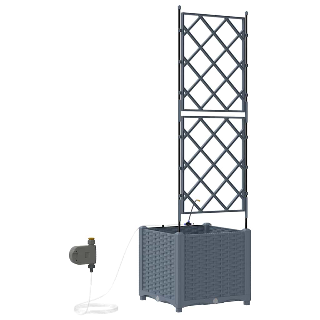 Ghivece pentru grădină Gri deschis 40 x 40 x 142 cm Oțel GartenMobel Dekor