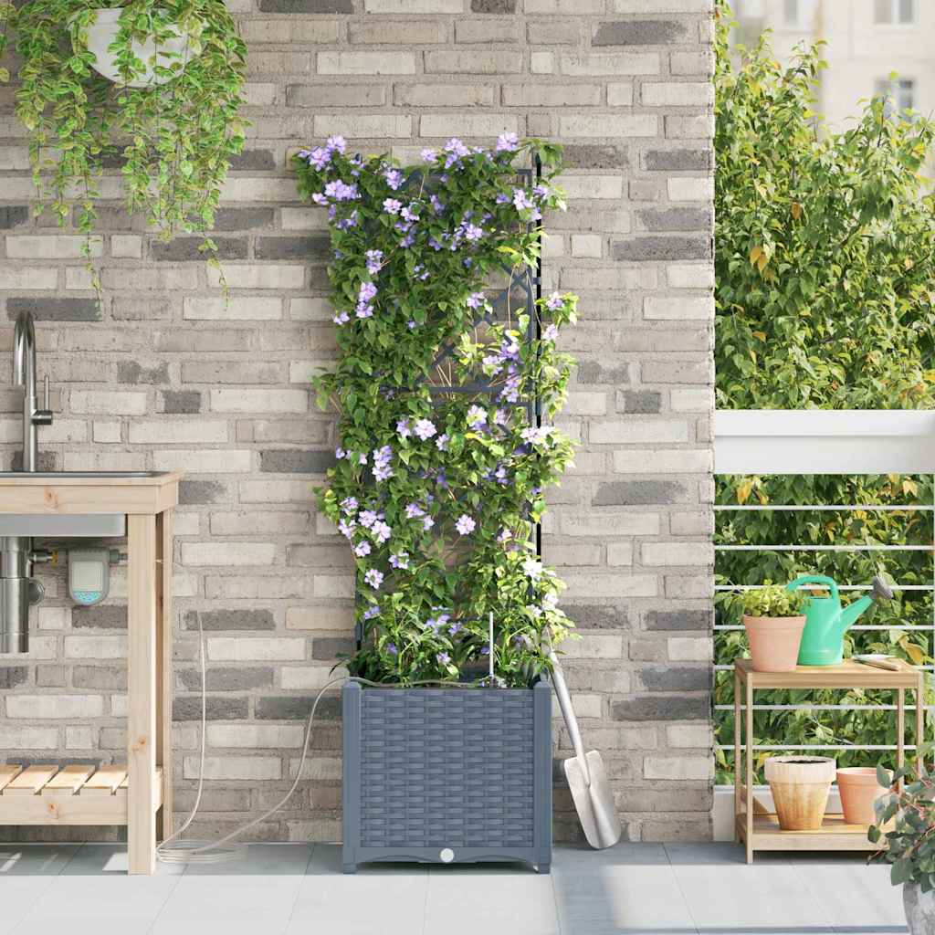Ghivece pentru grădină Gri deschis 40 x 40 x 142 cm Oțel GartenMobel Dekor