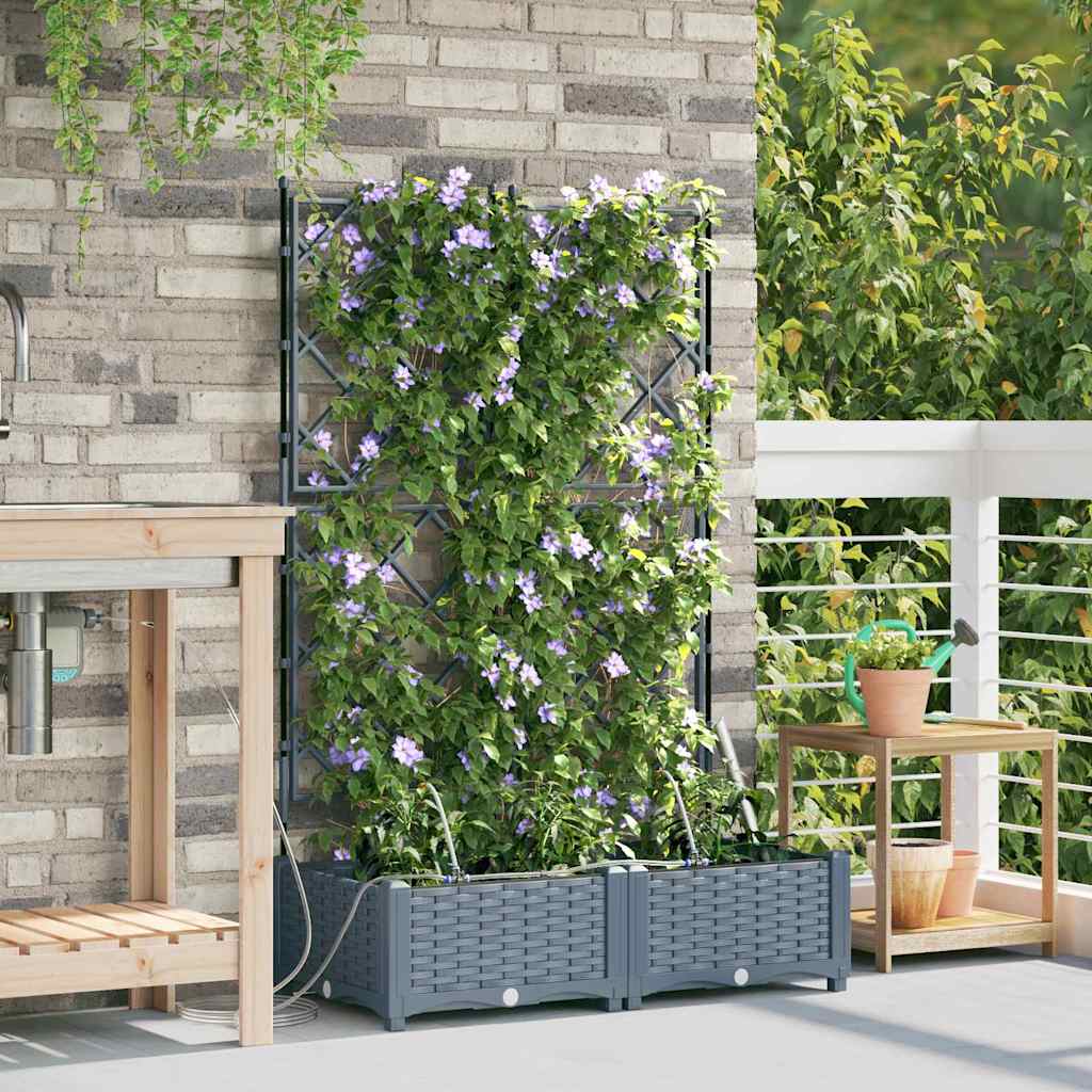 Ghivece pentru grădină Gri deschis 80 x 40 x 126 cm Oțel GartenMobel Dekor