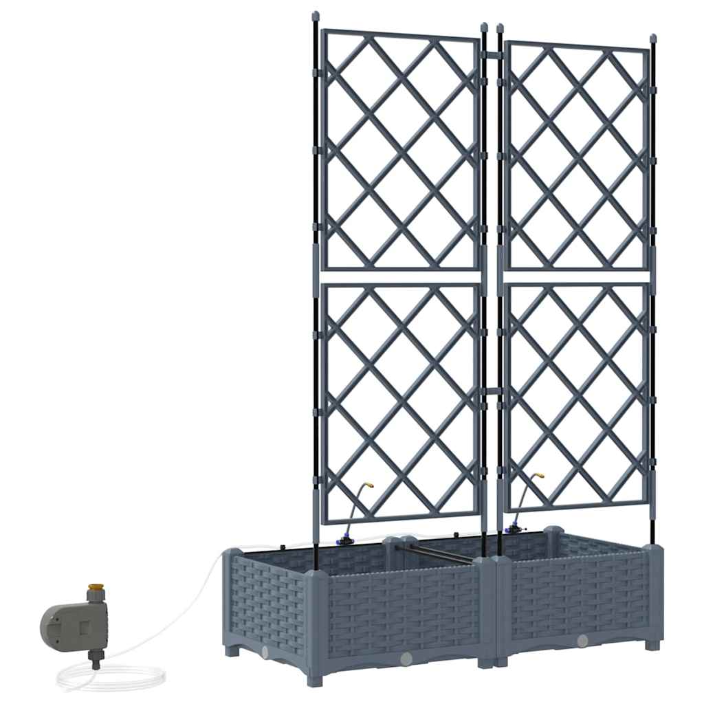 Ghivece pentru grădină Gri deschis 80 x 40 x 126 cm Oțel GartenMobel Dekor