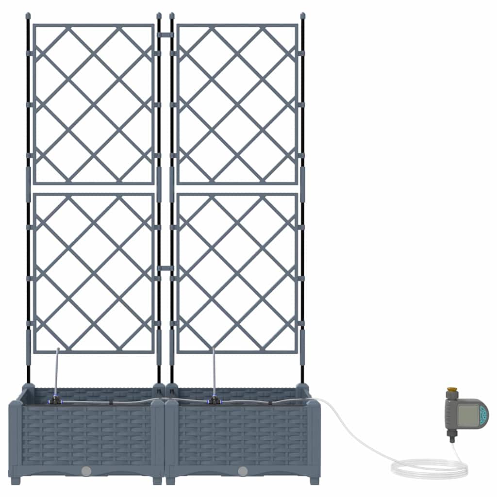 Ghivece pentru grădină Gri deschis 80 x 40 x 126 cm Oțel GartenMobel Dekor