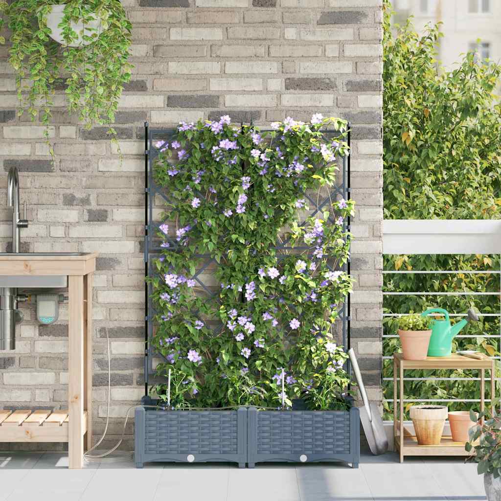 Ghivece pentru grădină Gri deschis 80 x 40 x 126 cm Oțel GartenMobel Dekor
