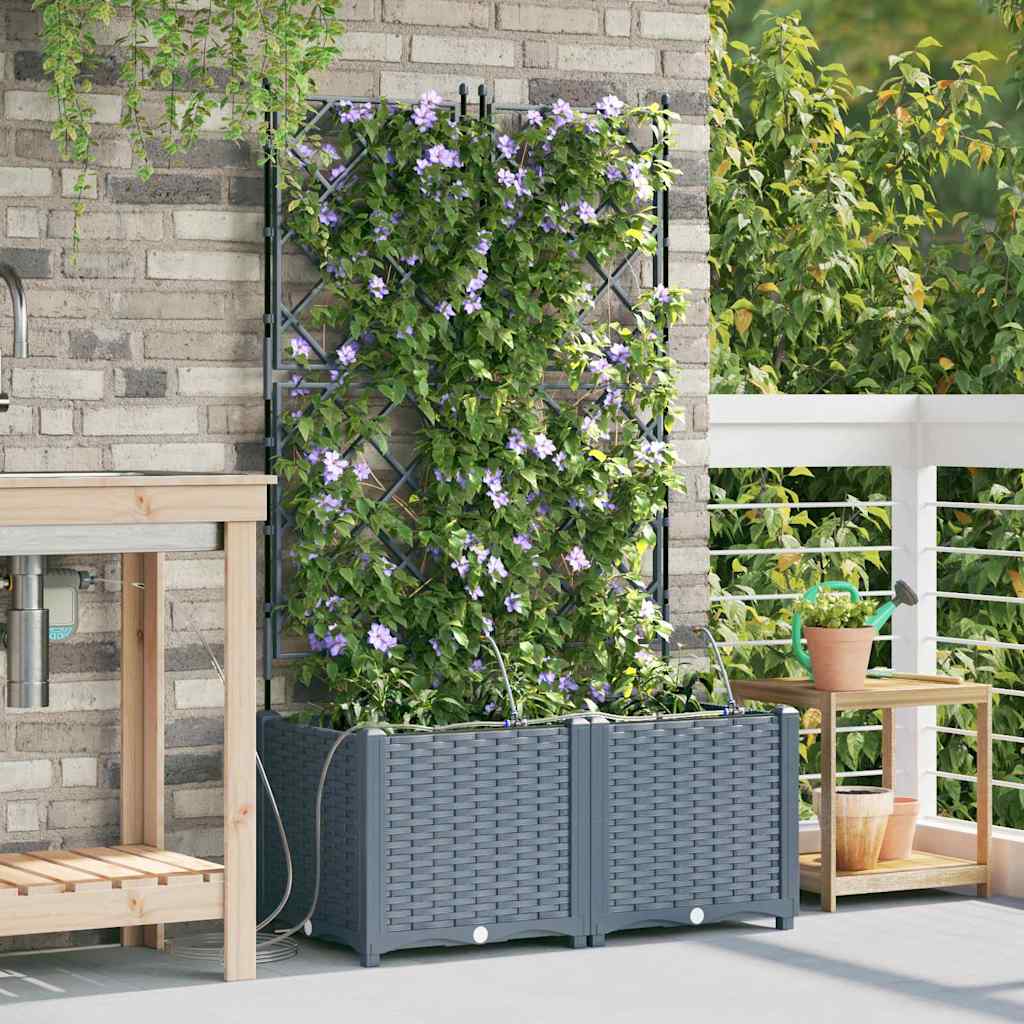 Ghivece pentru grădină Gri deschis 80 x 40 x 142 cm Oțel GartenMobel Dekor