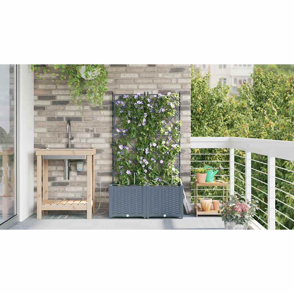 Ghivece pentru grădină Gri deschis 80 x 40 x 142 cm Oțel GartenMobel Dekor
