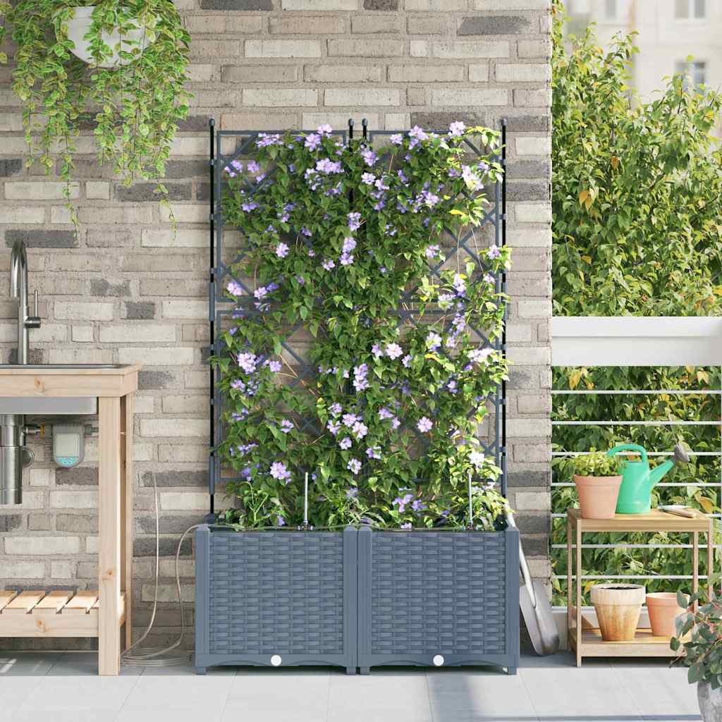Ghivece pentru grădină Gri deschis 80 x 40 x 142 cm Oțel GartenMobel Dekor
