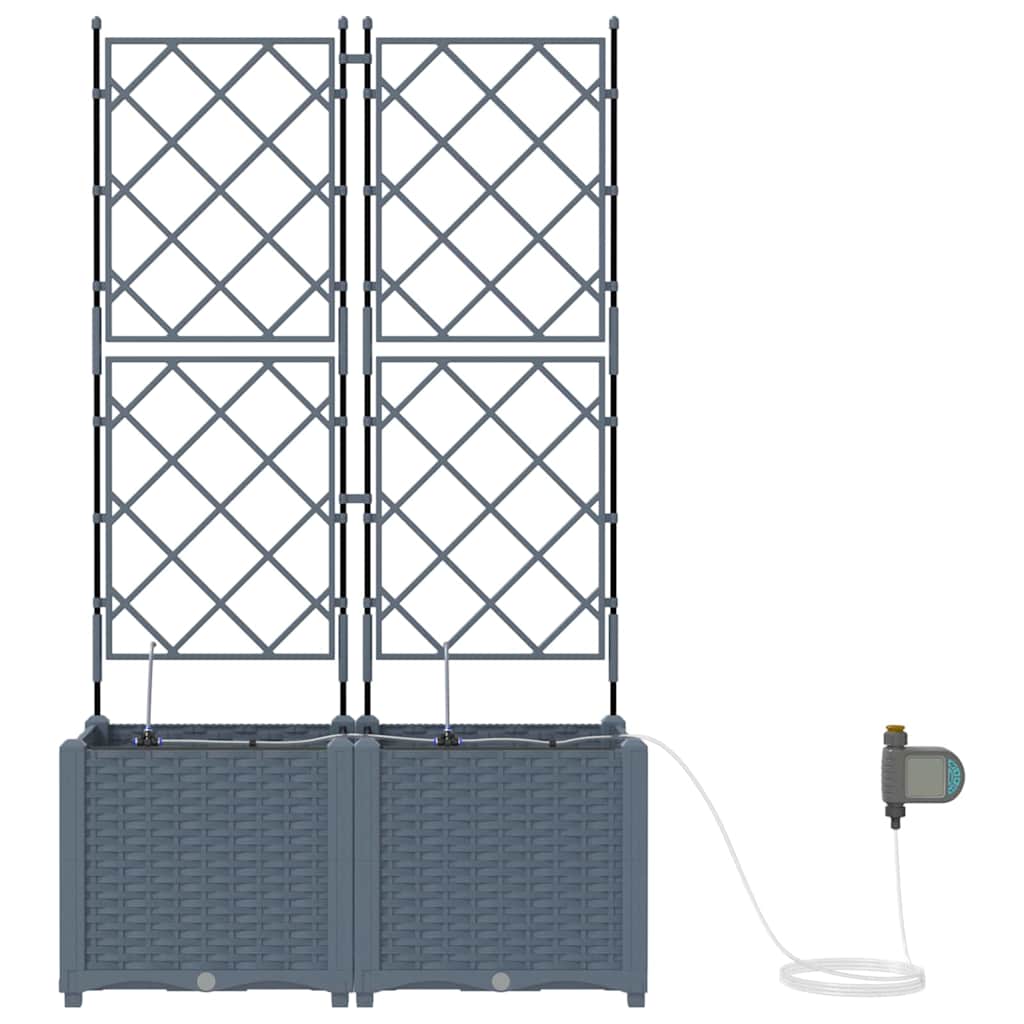 Ghivece pentru grădină Gri deschis 80 x 40 x 142 cm Oțel GartenMobel Dekor