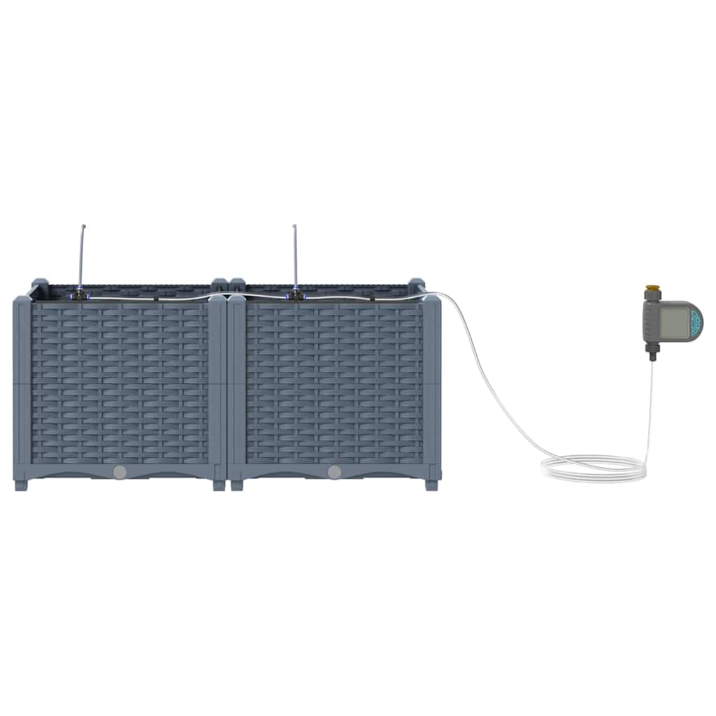 Ghivece pentru grădină Gri deschis 80 x 40 x 37.5 cm Oțel GartenMobel Dekor