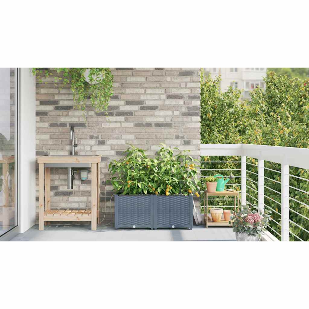 Ghivece pentru grădină Gri deschis 80 x 40 x 37.5 cm Oțel GartenMobel Dekor