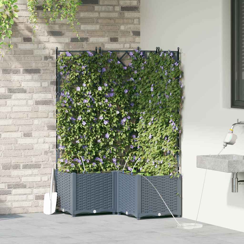 Ghivece pentru grădină Gri deschis 80 x 80 x 142 cm Oțel GartenMobel Dekor