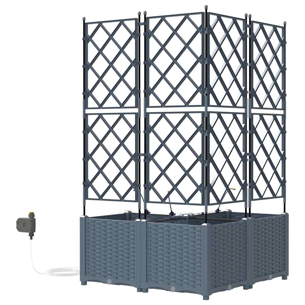 Ghivece pentru grădină Gri deschis 80 x 80 x 142 cm Oțel GartenMobel Dekor