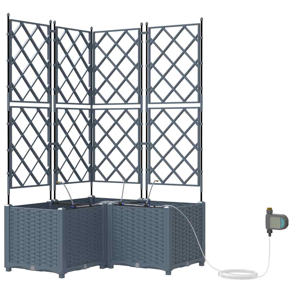 Ghivece pentru grădină Gri deschis 80 x 80 x 142 cm Oțel GartenMobel Dekor