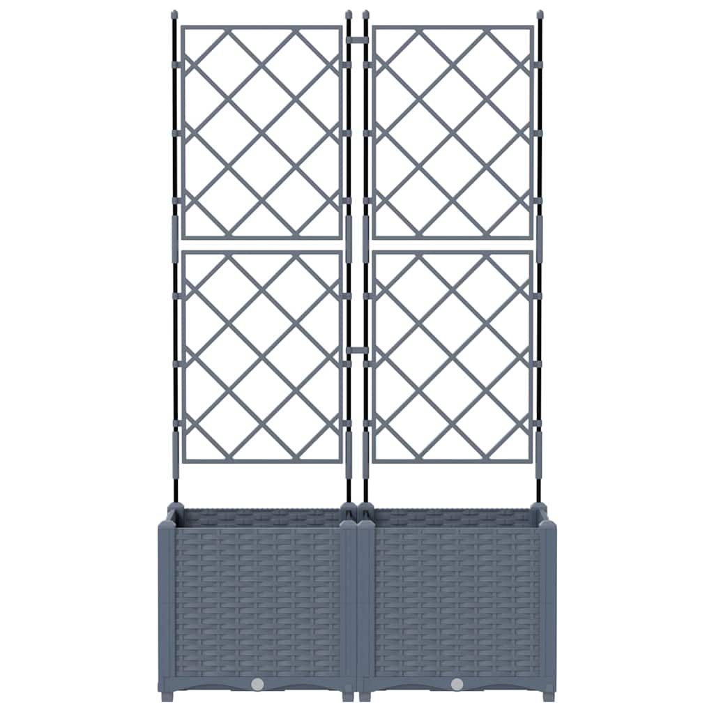 Ghiveci de grădină cu trellis 2 pcs Gri deschis GartenMobel Dekor