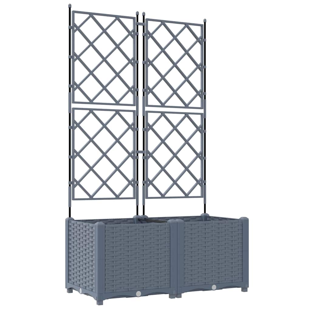 Ghiveci de grădină cu trellis 2 pcs Gri deschis GartenMobel Dekor