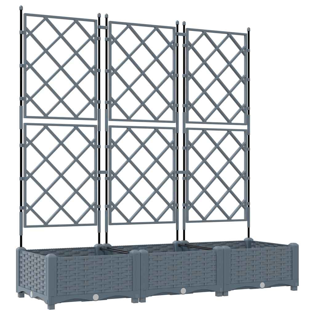 Ghiveci de grădină cu trellis 3 pcs Gri deschis GartenMobel Dekor