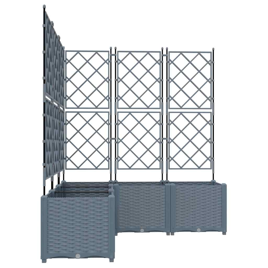 Ghiveci de grădină cu trellis 5 pcs Gri deschis GartenMobel Dekor
