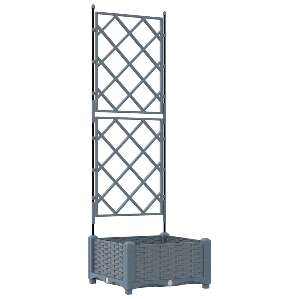 Ghiveci de grădină cu trellis Gri deschis 40 x 40 x 125.5 cm PP GartenMobel Dekor