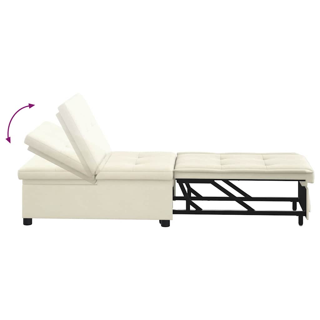 Canapea extensibilă Crem 67 x 194 x 38 cm Catifea GartenMobel Dekor