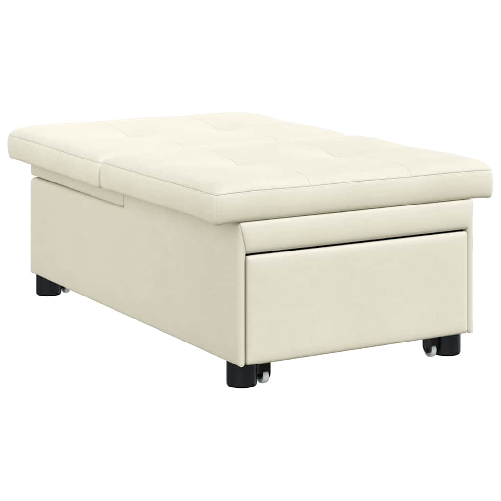 Canapea extensibilă Crem 67 x 194 x 38 cm Catifea GartenMobel Dekor