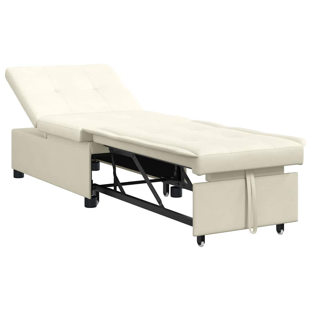 Canapea extensibilă Crem 67 x 194 x 38 cm Catifea GartenMobel Dekor