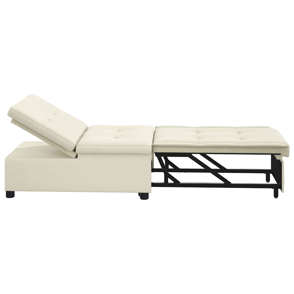 Canapea extensibilă Crem 67 x 194 x 38 cm Catifea GartenMobel Dekor