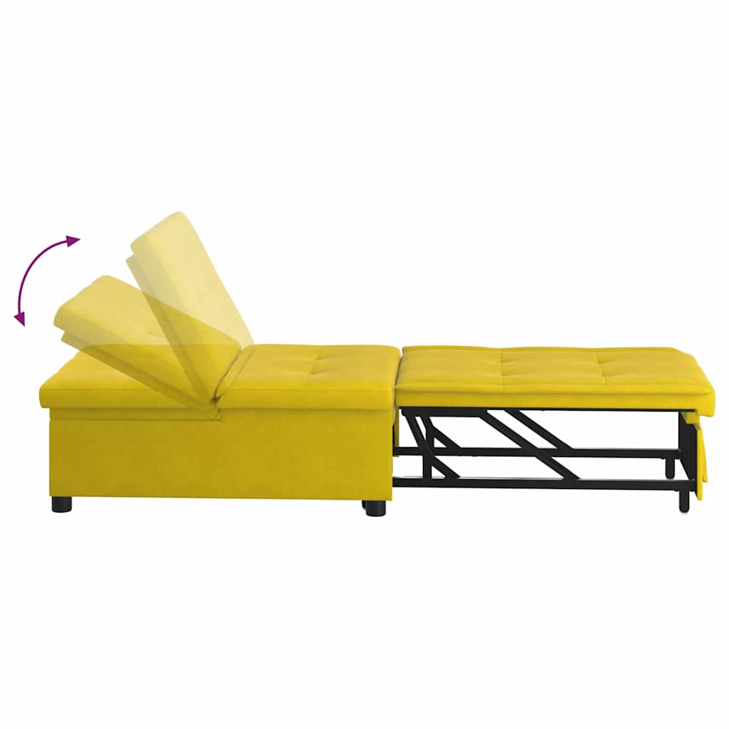 Canapea extensibilă Galben 67 x 194 x 38 cm Catifea GartenMobel Dekor