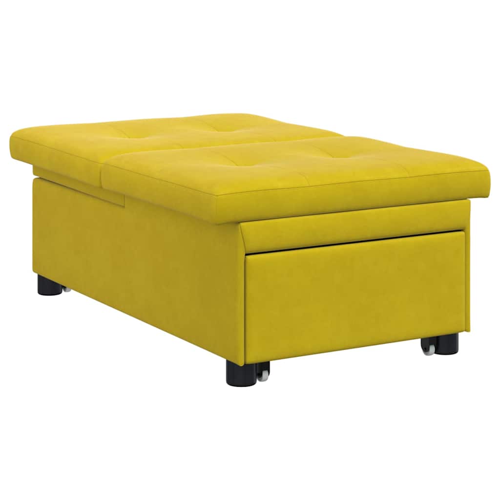 Canapea extensibilă Galben 67 x 194 x 38 cm Catifea GartenMobel Dekor