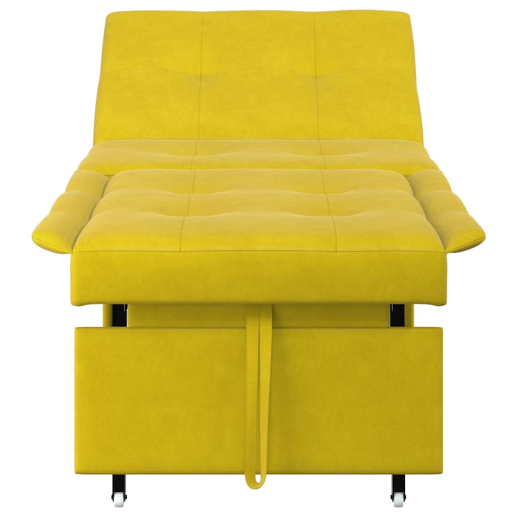 Canapea extensibilă Galben 67 x 194 x 38 cm Catifea GartenMobel Dekor