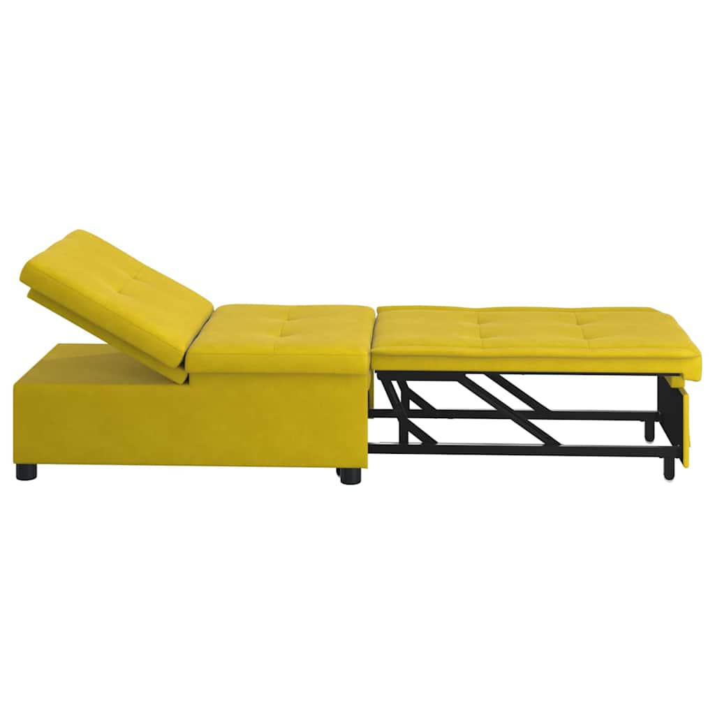 Canapea extensibilă Galben 67 x 194 x 38 cm Catifea GartenMobel Dekor