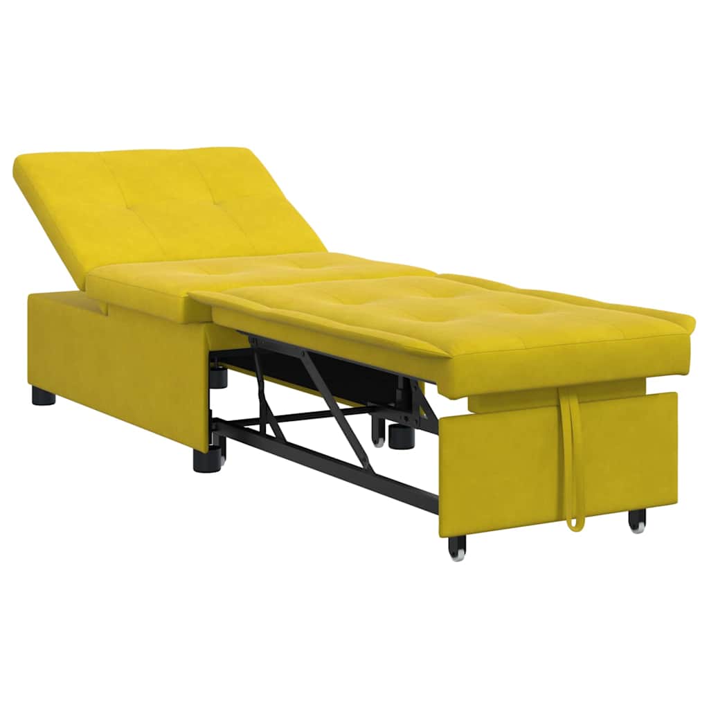 Canapea extensibilă Galben 67 x 194 x 38 cm Catifea GartenMobel Dekor