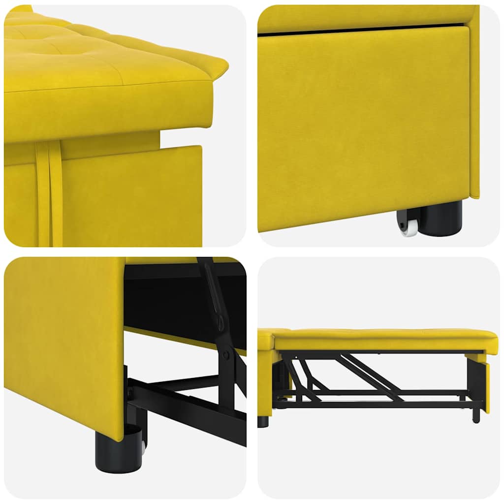 Canapea extensibilă Galben 67 x 194 x 38 cm Catifea GartenMobel Dekor