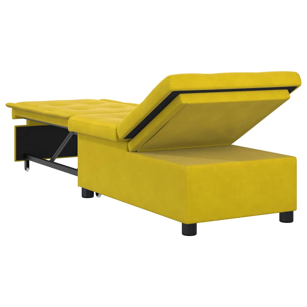Canapea extensibilă Galben 67 x 194 x 38 cm Catifea GartenMobel Dekor