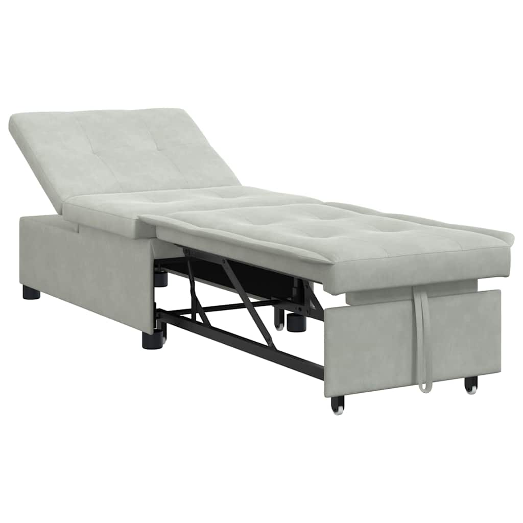 Canapea extensibilă Gri deschis 67 x 194 x 38 cm Catifea GartenMobel Dekor