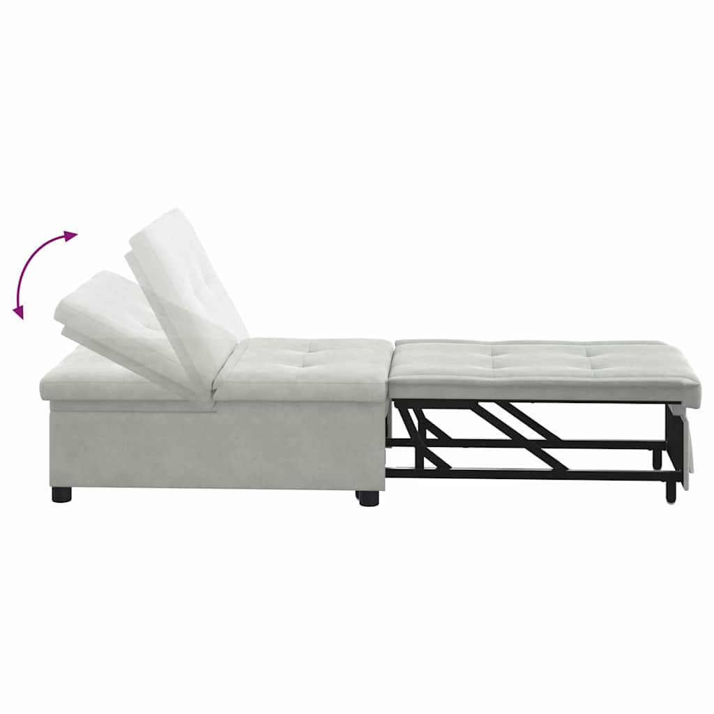 Canapea extensibilă Gri deschis 67 x 194 x 38 cm Catifea GartenMobel Dekor