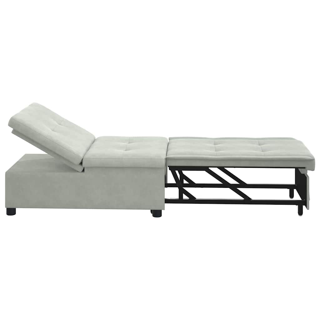Canapea extensibilă Gri deschis 67 x 194 x 38 cm Catifea GartenMobel Dekor
