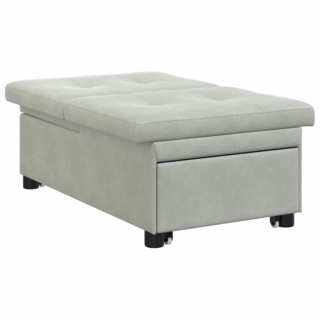 Canapea extensibilă Gri deschis 67 x 194 x 38 cm Catifea GartenMobel Dekor