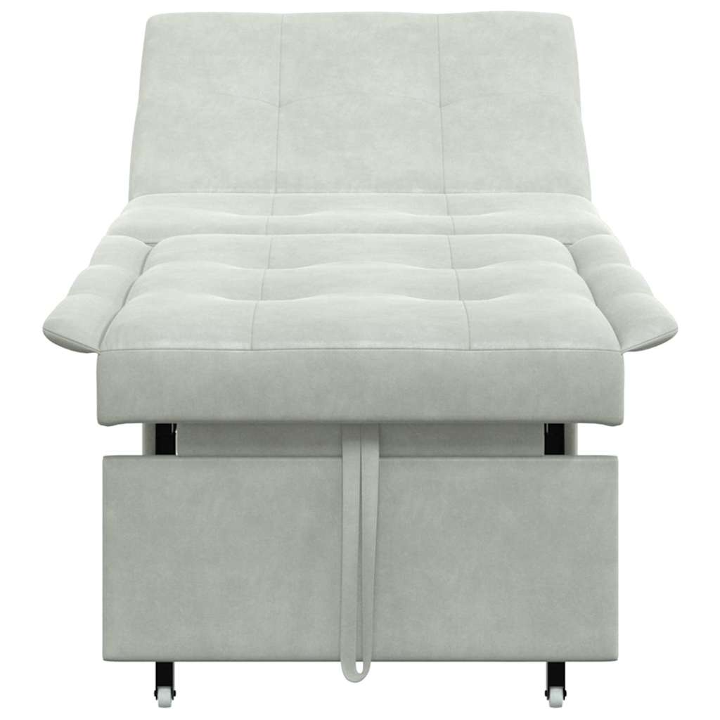 Canapea extensibilă Gri deschis 67 x 194 x 38 cm Catifea GartenMobel Dekor