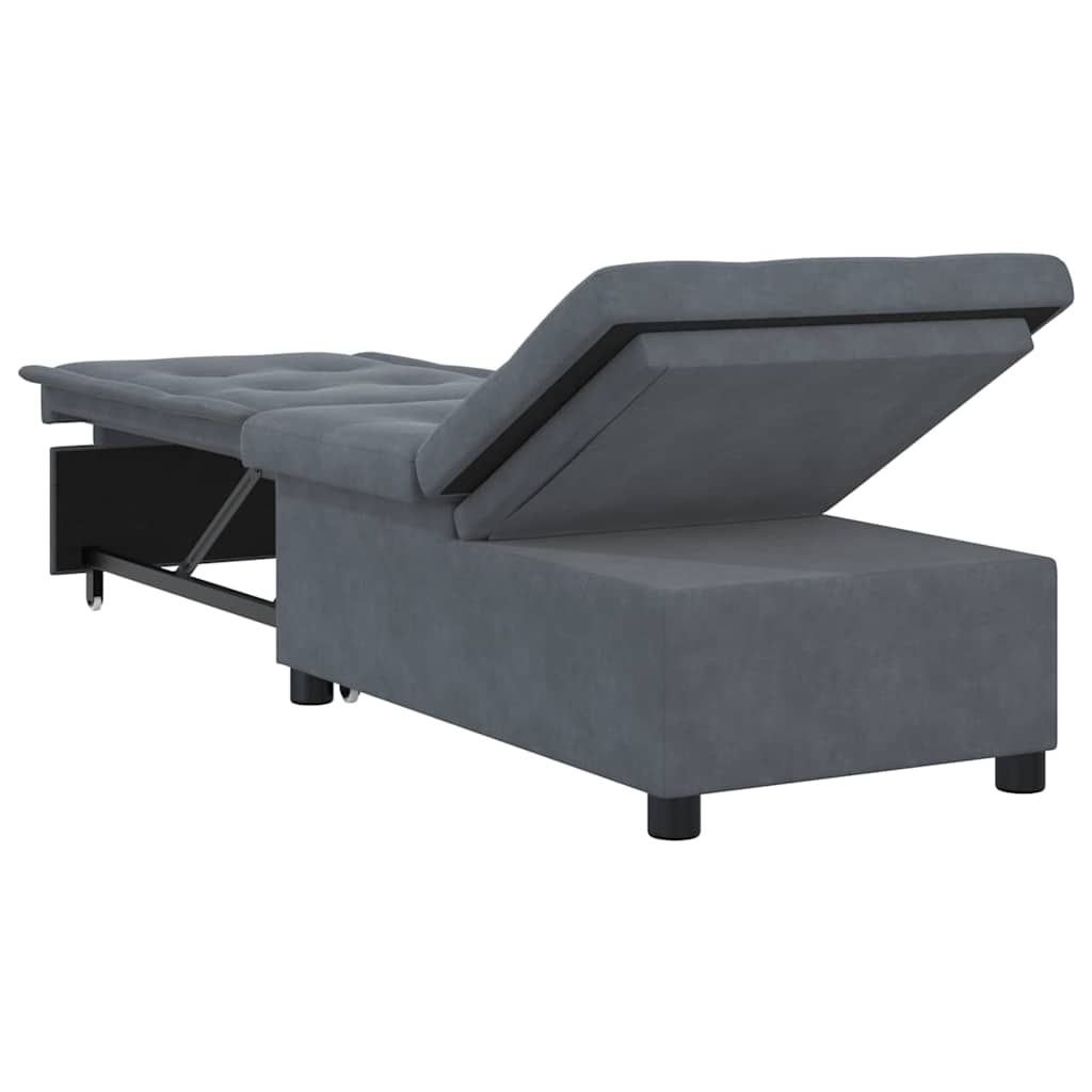 Canapea extensibilă Gri închis 67 x 194 x 38 cm Catifea GartenMobel Dekor