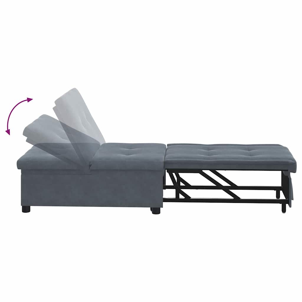 Canapea extensibilă Gri închis 67 x 194 x 38 cm Catifea GartenMobel Dekor