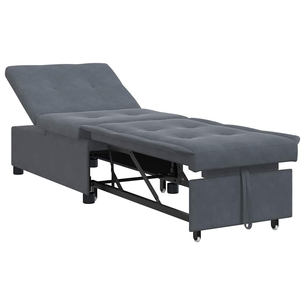 Canapea extensibilă Gri închis 67 x 194 x 38 cm Catifea GartenMobel Dekor