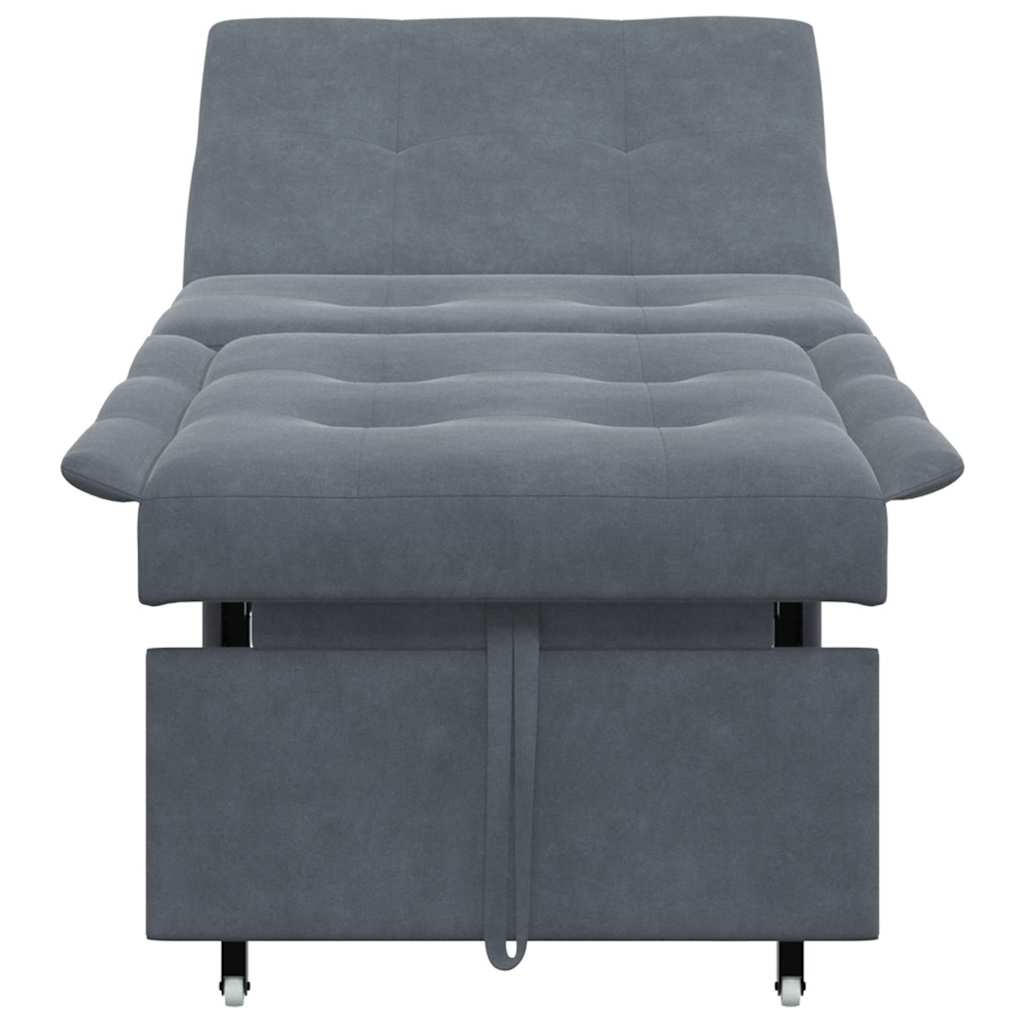 Canapea extensibilă Gri închis 67 x 194 x 38 cm Catifea GartenMobel Dekor