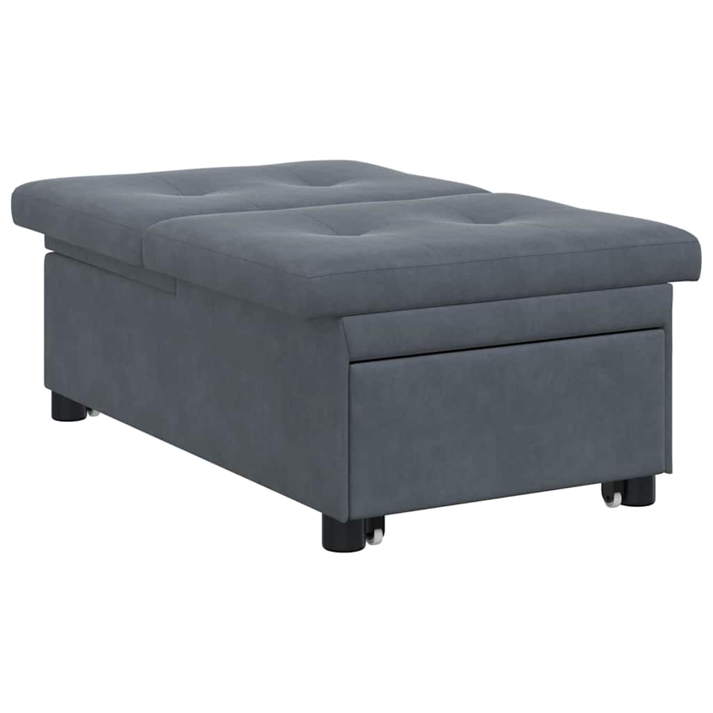 Canapea extensibilă Gri închis 67 x 194 x 38 cm Catifea GartenMobel Dekor