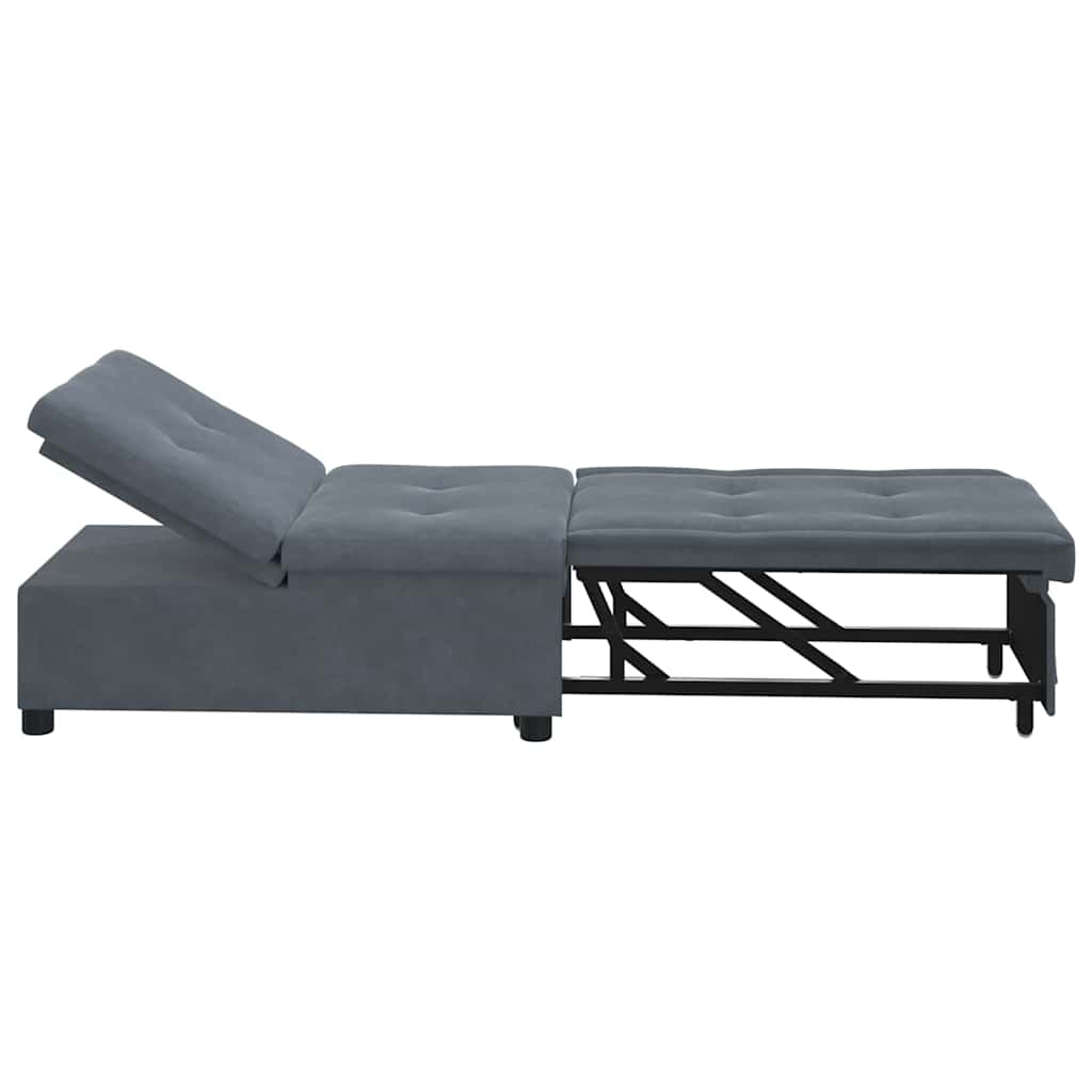 Canapea extensibilă Gri închis 67 x 194 x 38 cm Catifea GartenMobel Dekor