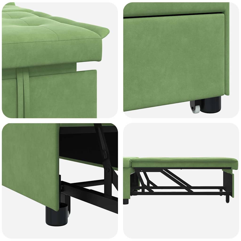 Canapea extensibilă Lysegrønn 67 x 194 x 38 cm Catifea GartenMobel Dekor