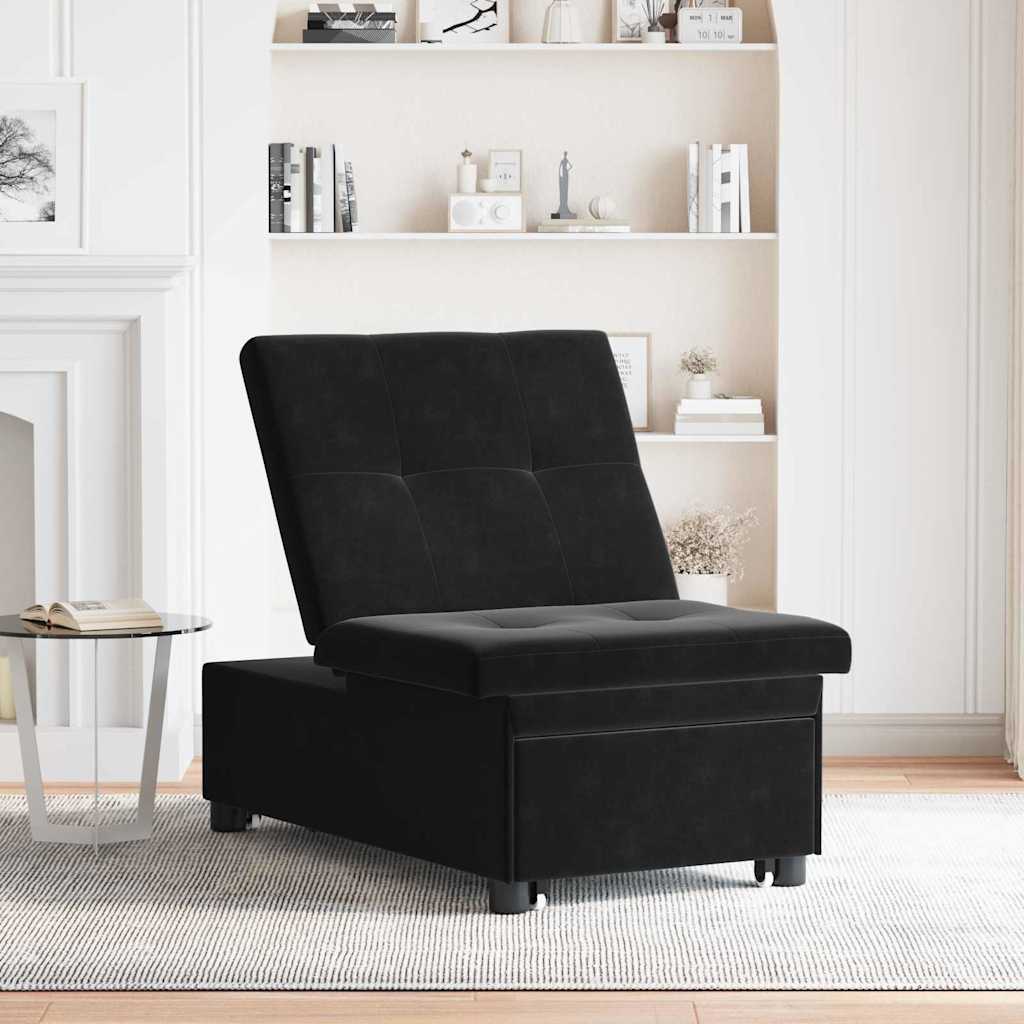 Canapea extensibilă Negru 67 x 194 x 38 cm Catifea GartenMobel Dekor
