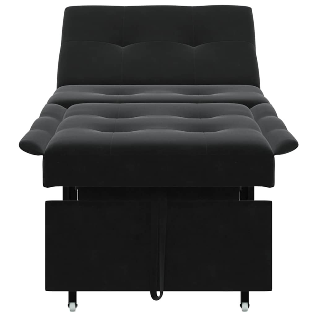 Canapea extensibilă Negru 67 x 194 x 38 cm Catifea GartenMobel Dekor