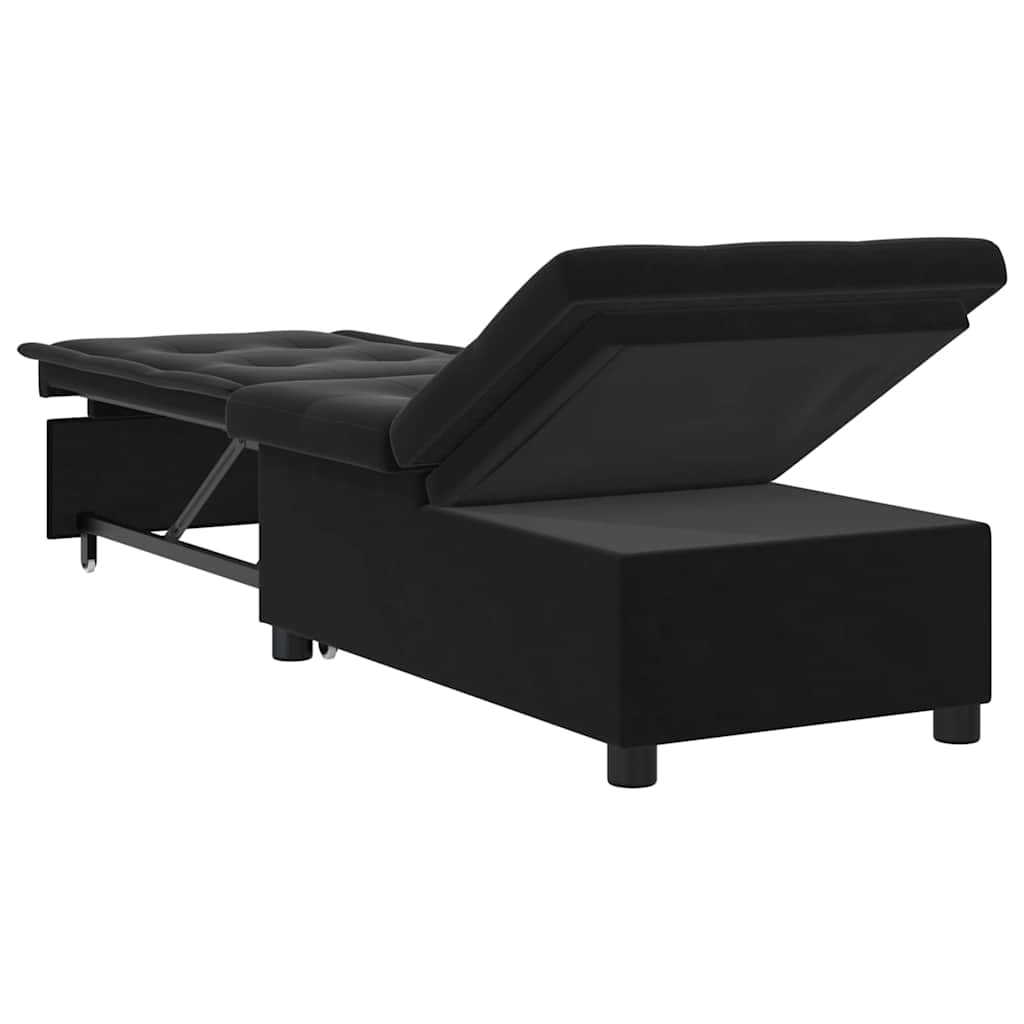 Canapea extensibilă Negru 67 x 194 x 38 cm Catifea GartenMobel Dekor